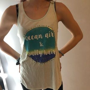 Blue Graphic Tank Top